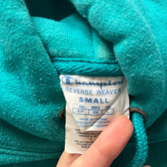 Champion Reverse Weave turquoise/aqua hoodie🩵 - Picture 2 of 2